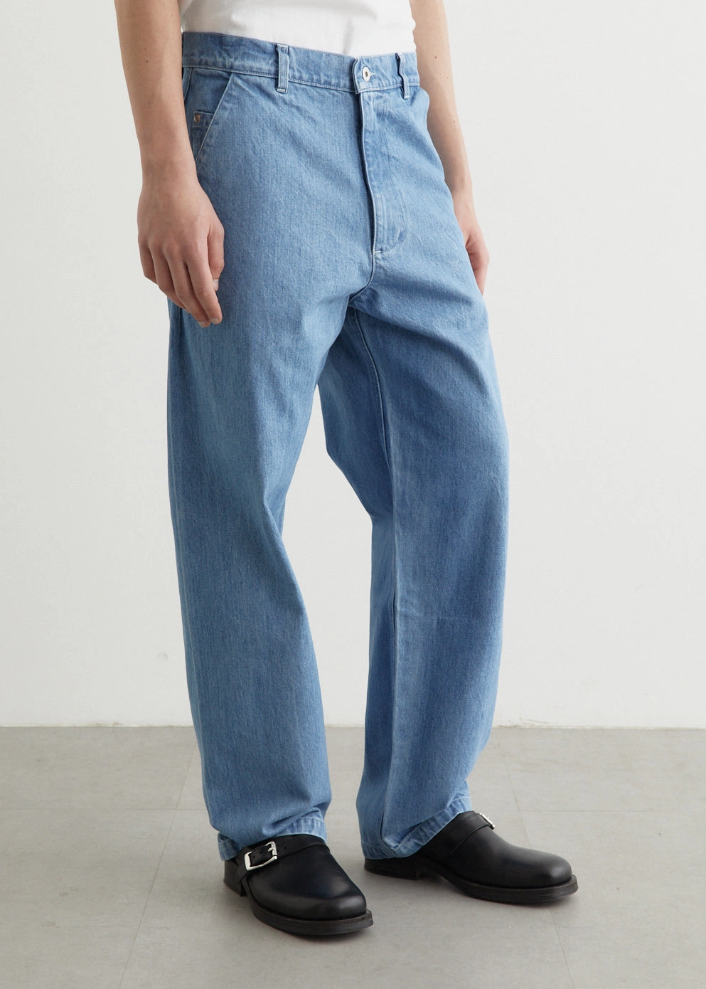 Outfit Ready Style Raw Hem Design 5 Pocket Denim Indigo Jeans