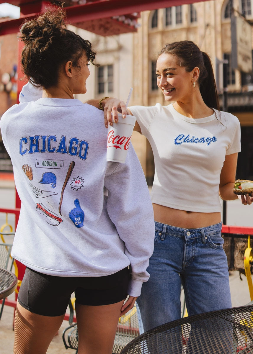Soft Brushed Finish 90's Chicago Baby Tee - Ivory