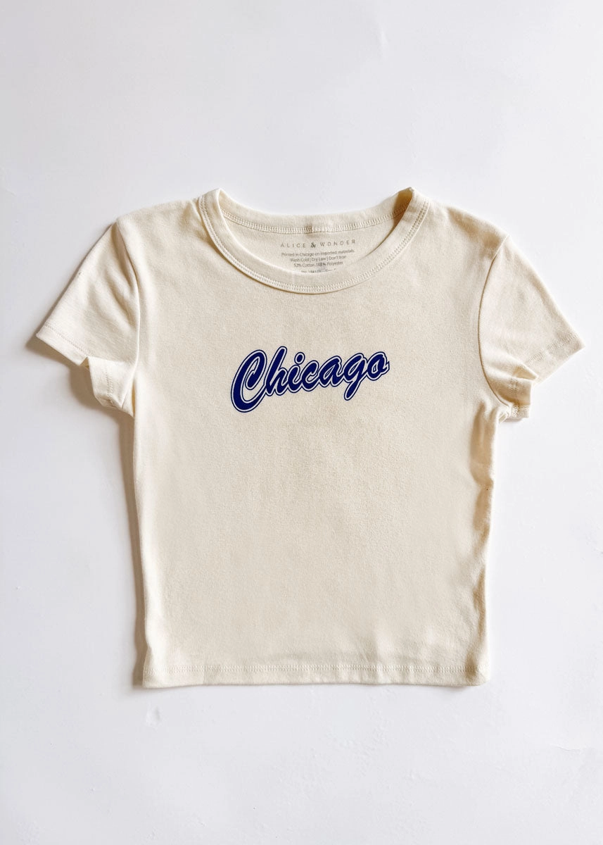 90's Chicago Baby Tee - Ivory ColorfastMaterial