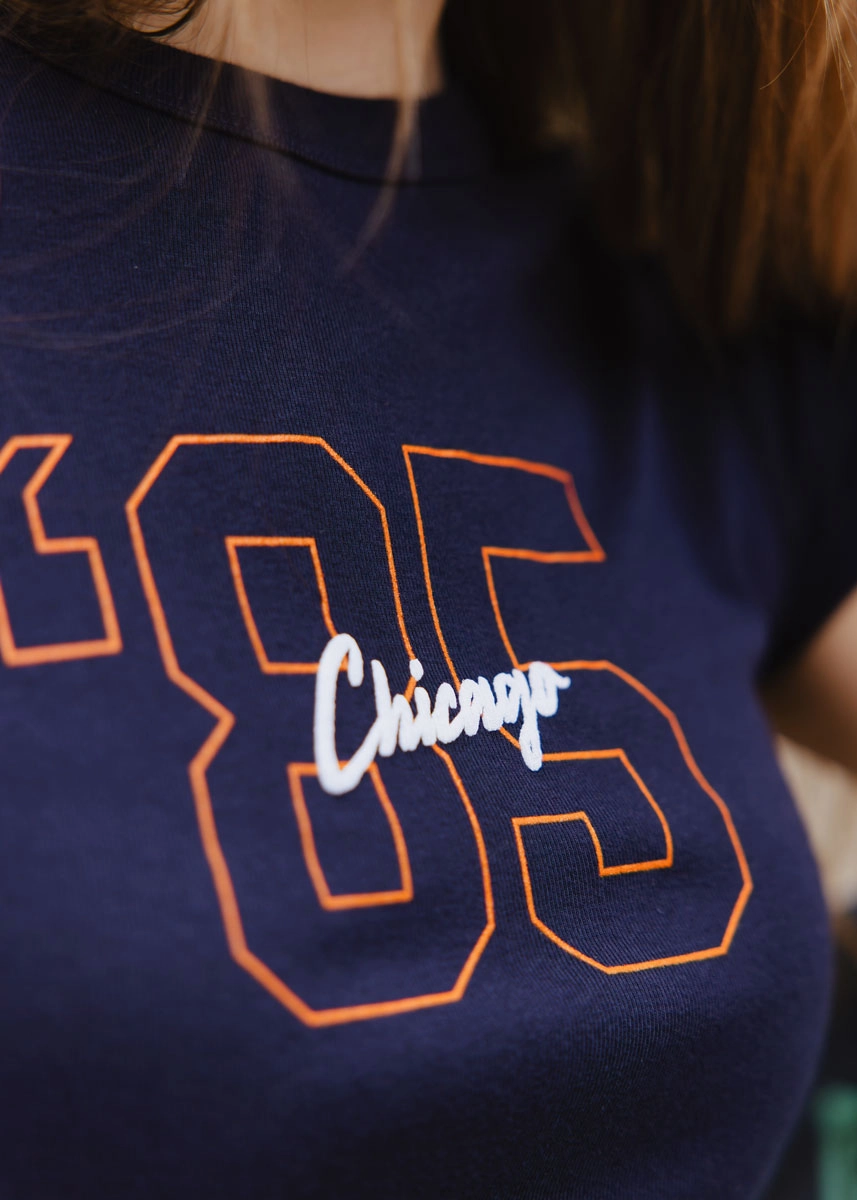 WrinkleFree Structure '85 Chicago Baby Tee - Navy