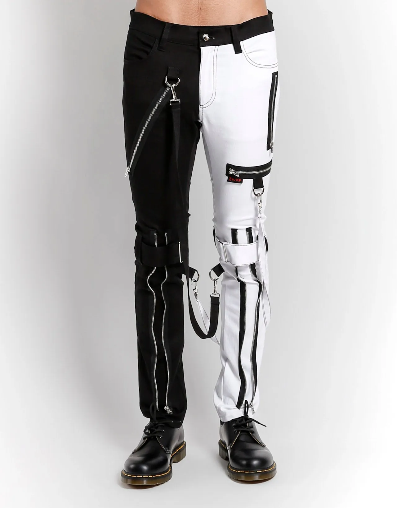 No Iron SPLIT LEG BONDAGE PANT WHITE