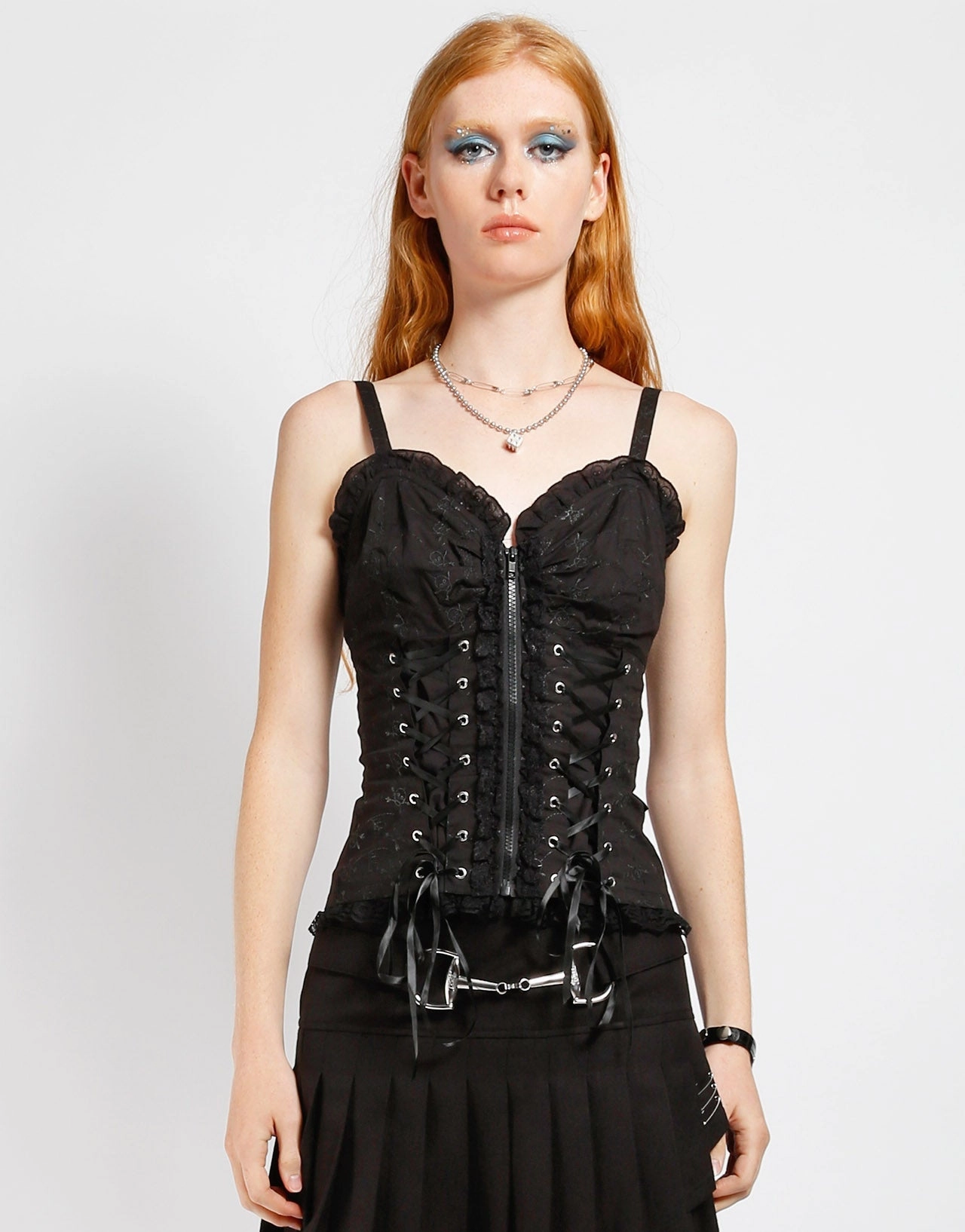 StainRepellentCoating SKULL EMBROIDERY CORSET