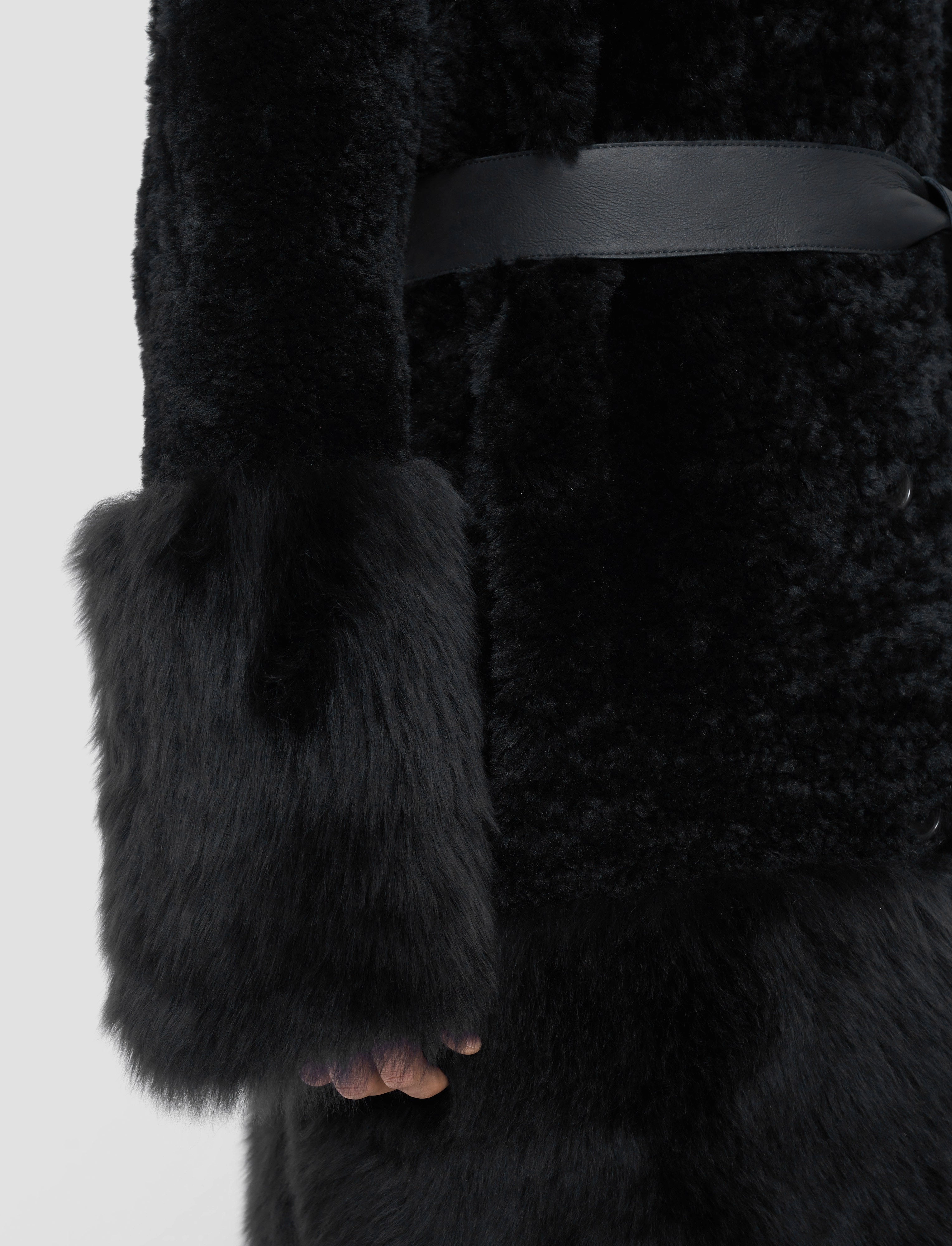 Tina Shearling Coat Wind Resistant Coating