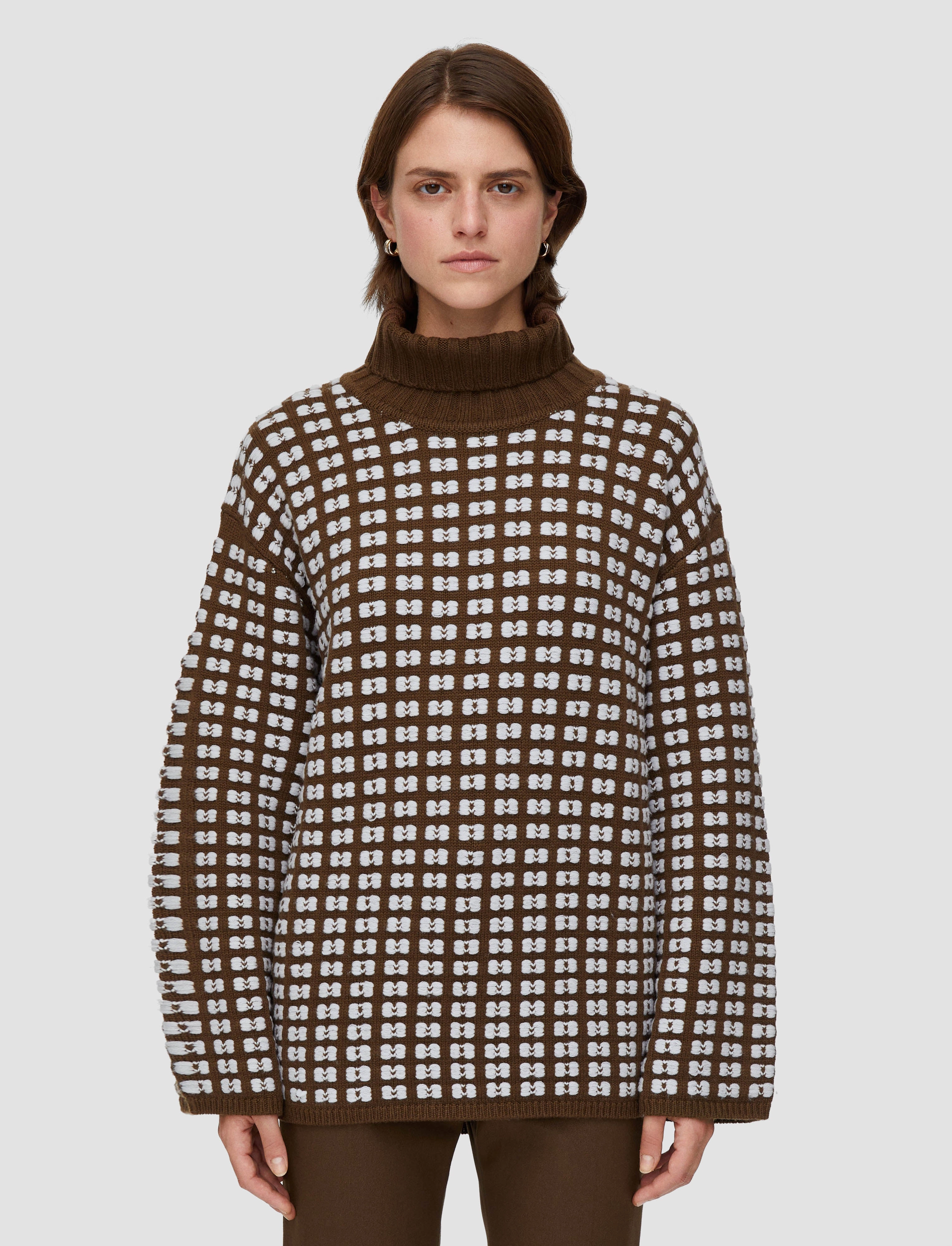 Daily Comfort Waffle Knit High Neck Jumper