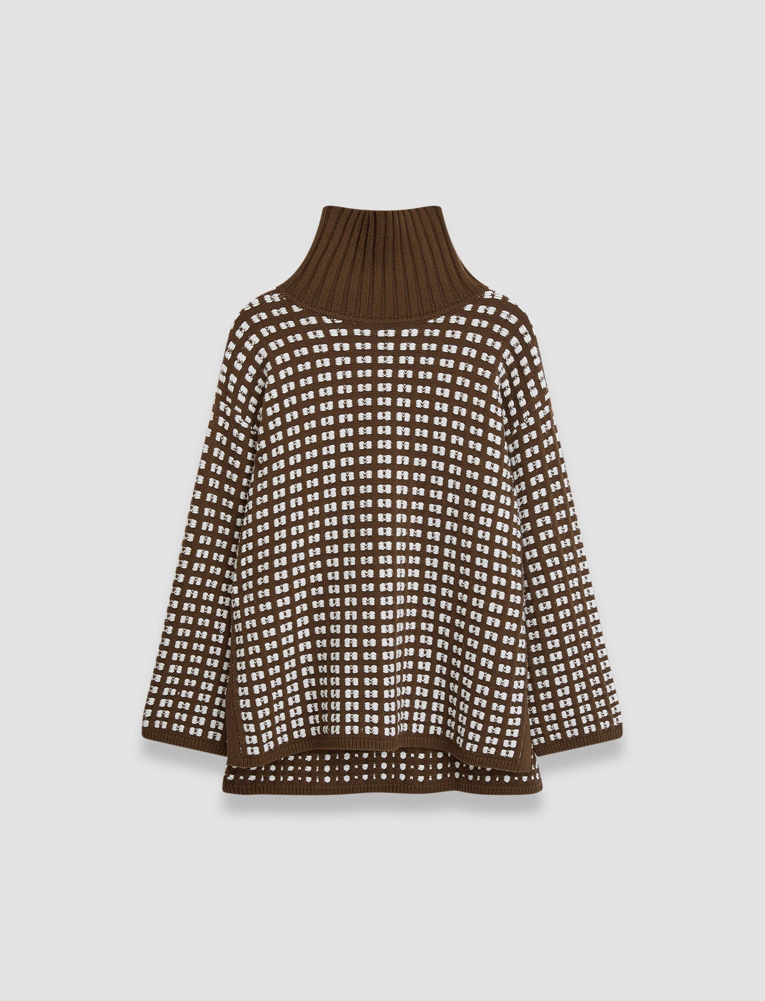 Layered Cuff Thermal Air Pocket Waffle Knit High Neck Jumper