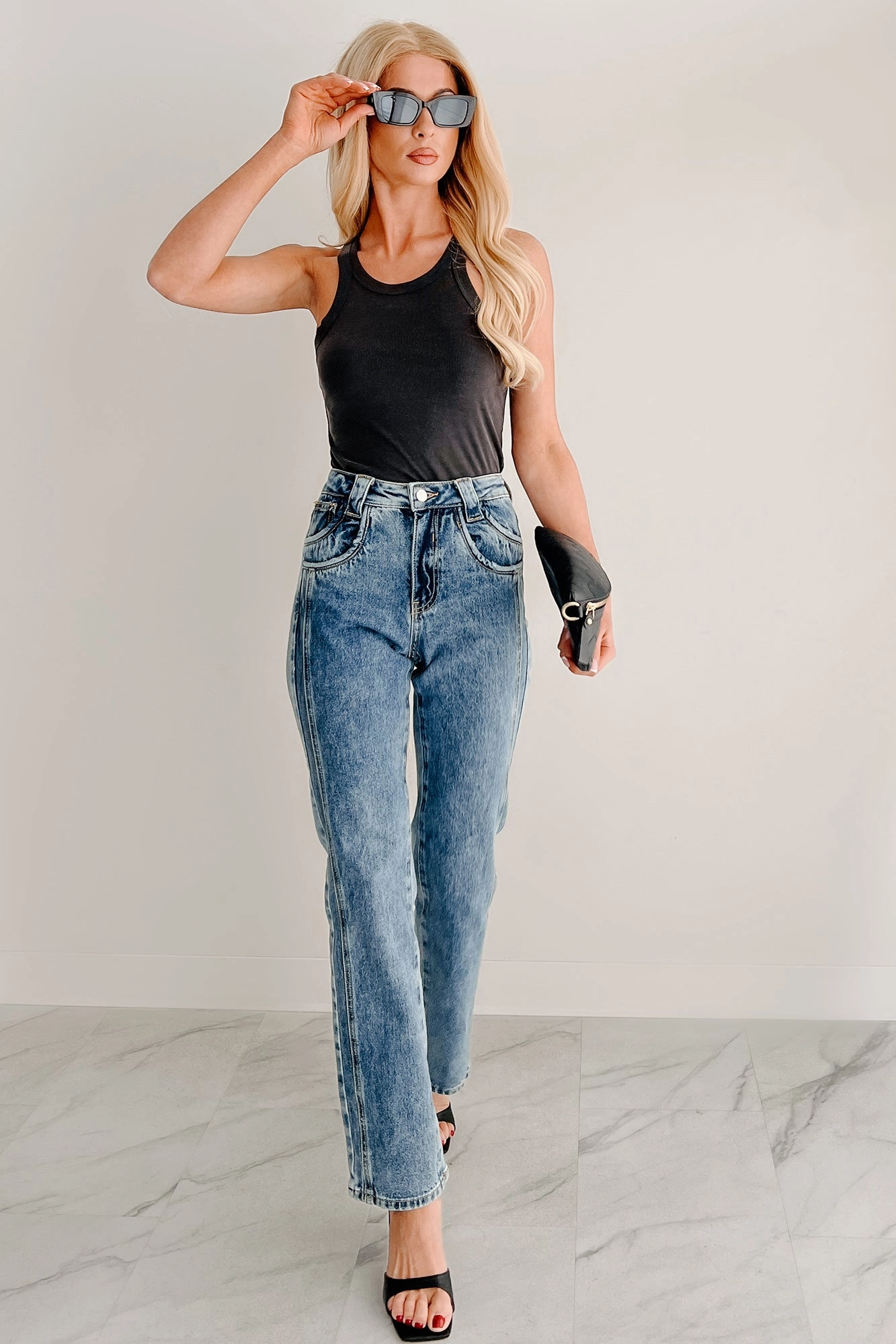 Ada High Rise Saige Dad Jeans (Medium) Stretch Classic Wear