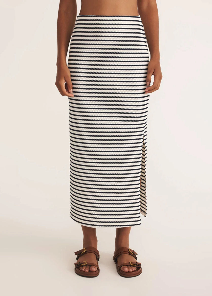 Fashionable Appeal Ainslie Stripe Midi Skirt - Eclipse