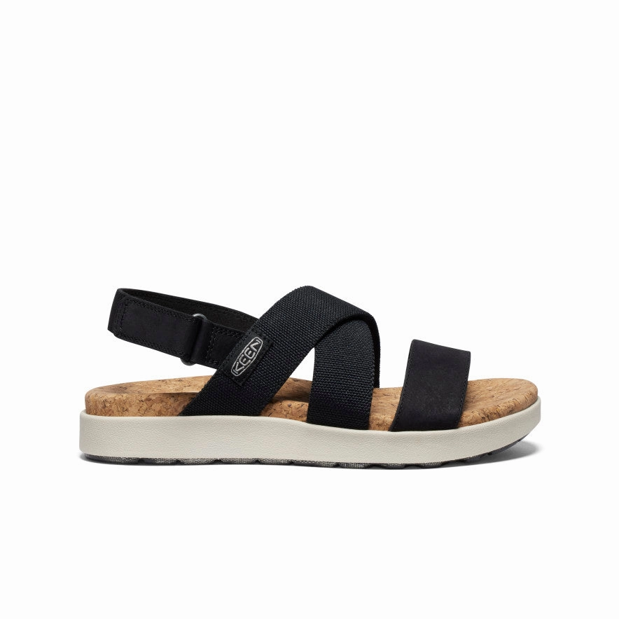Women's Elle Criss Cross Sandal  |  Black/Birch Step In Comfy Sandals for Travel