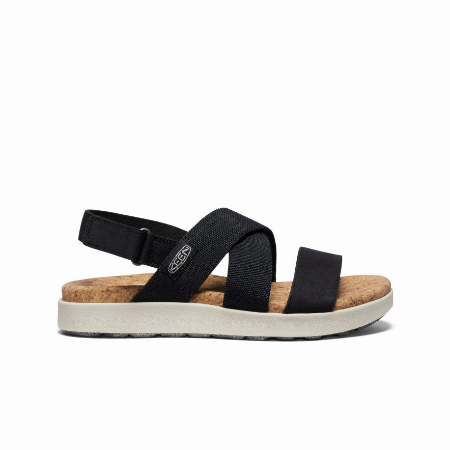 Women's Elle Criss Cross Sandal  |  Black/Birch Contoured