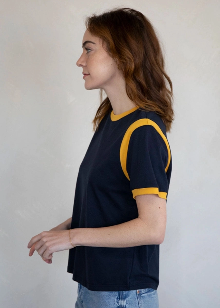 Aly Contrast Tee - Navy UVProtective Coating