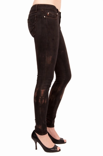 Modern Minimalist Stretch Paint It Black Jeans