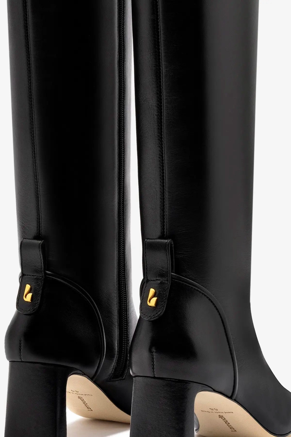 Alexis Hi Boot In Black Stretch Leather ArchSupport Tear Resistant Upper