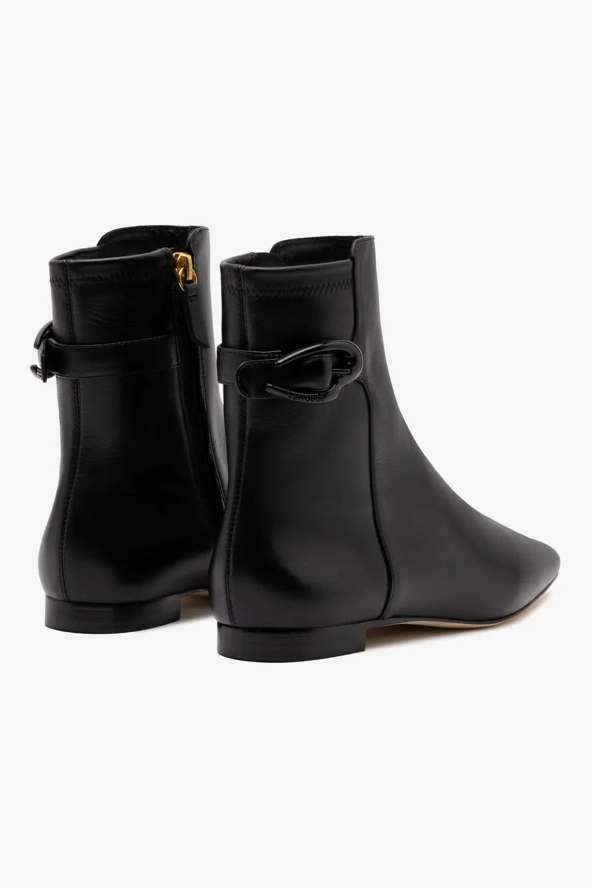 Grippy Outsole Mountain Climber Alexis Verona Flat Boot In Black Leather