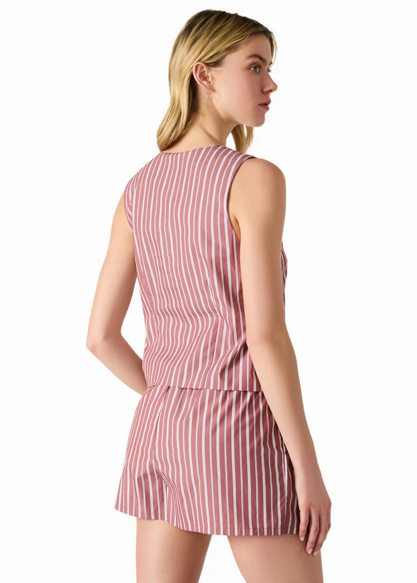 LowMaintenanceFabric HighNeckCut Aliza Top - Dusty Brick