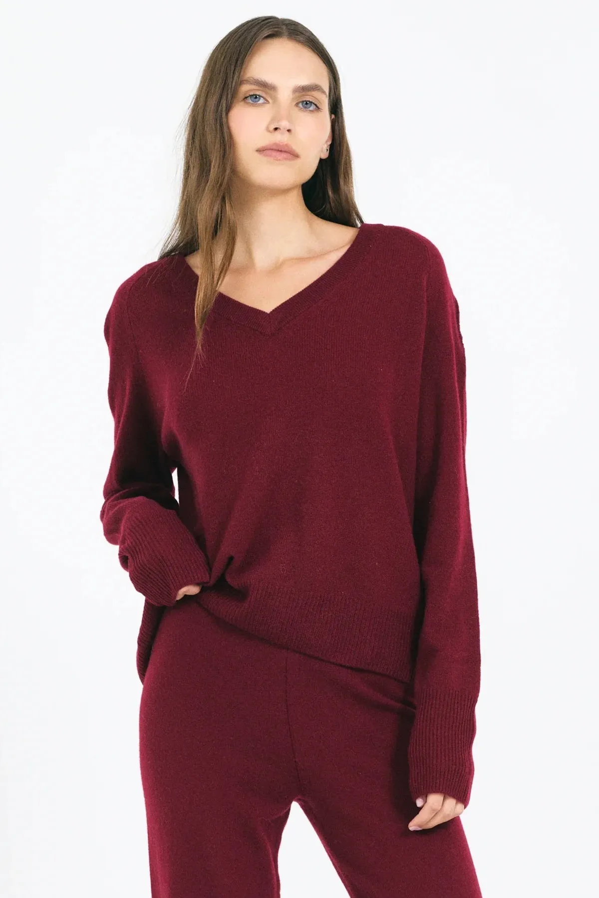 Sloane Cashmere V-Neck Cozy Look Cozy Fabric