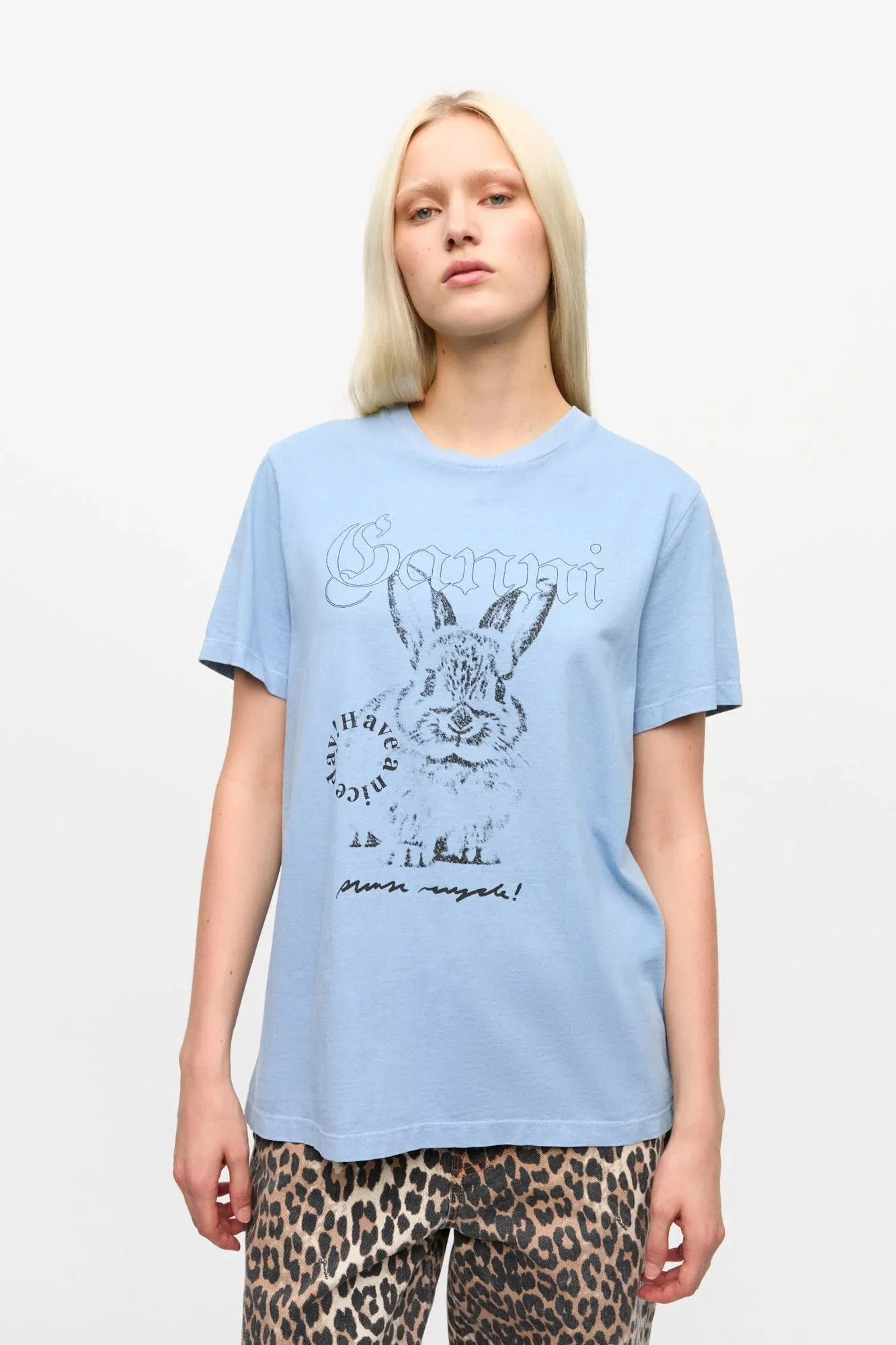 BreathableFabric Blue Re-cut Cotton Jersey T-shirt