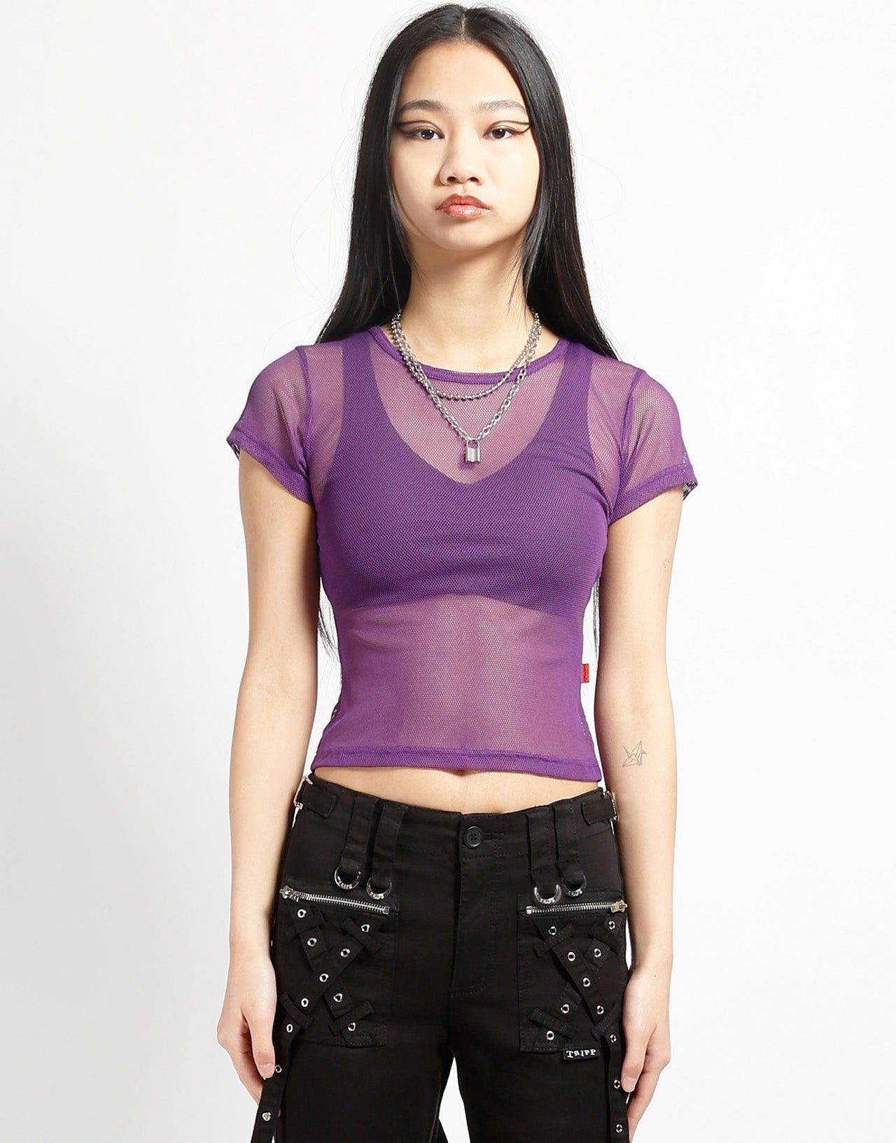 BABY TEE FISHNET PURPLE Hydrophobic Surface Treatment FourWay Stretch