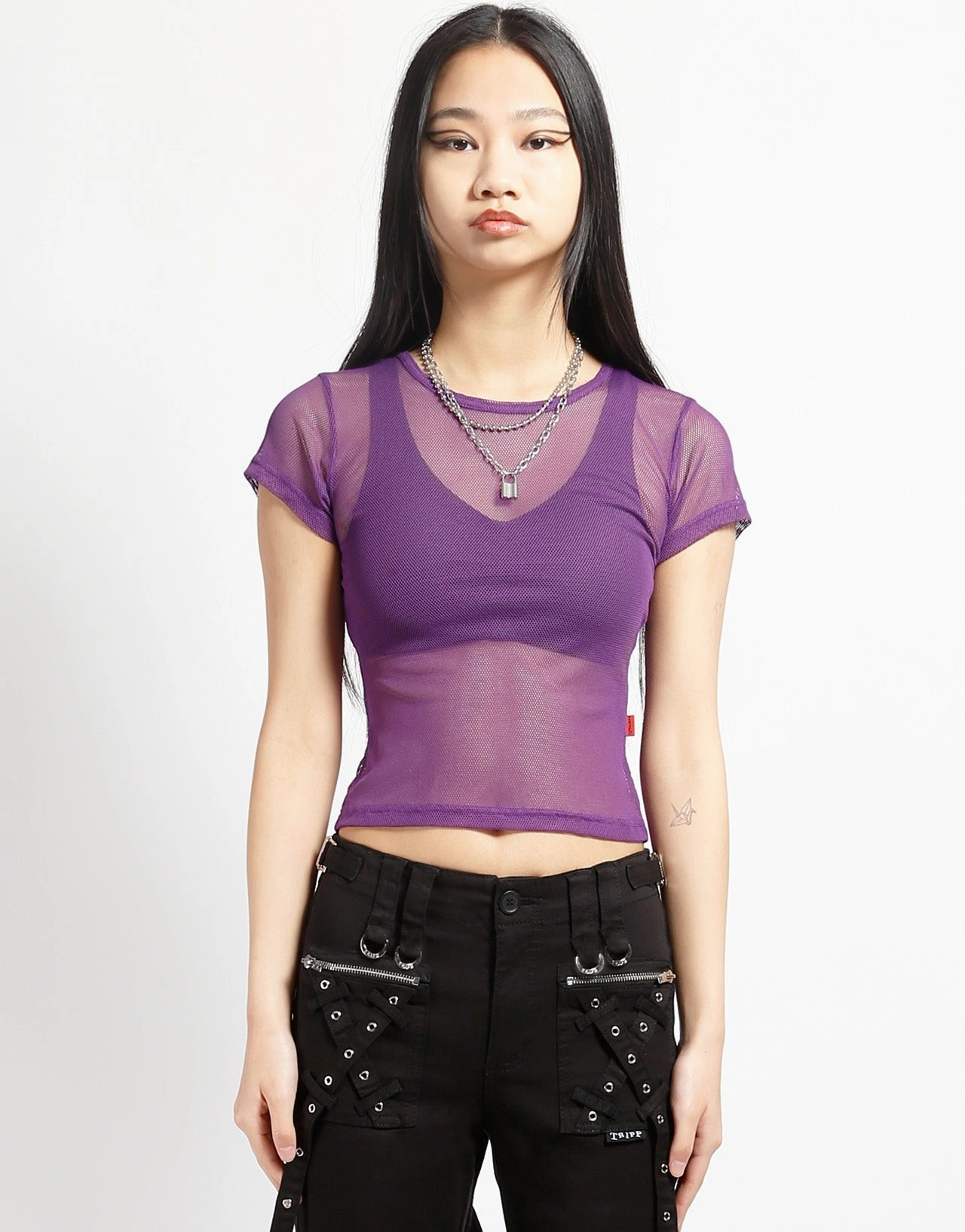 UVProtection Coating Stay Cool Technology BABY TEE FISHNET PURPLE