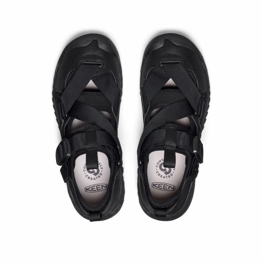 All Gender Hoodzerra Sandal  |  Black/Black tassel Seamless lining
