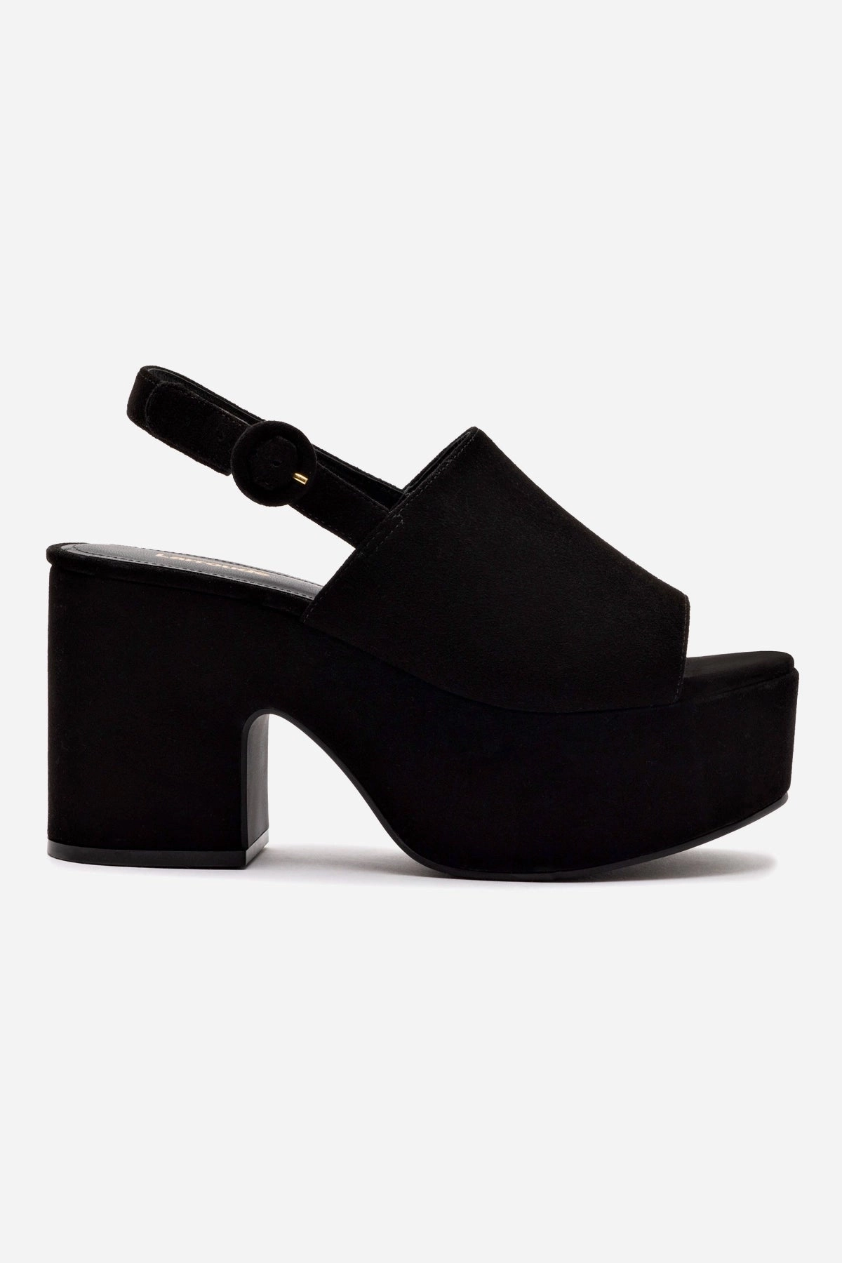 Seasonal Footwear Miso Platform Sandal In Black Suede