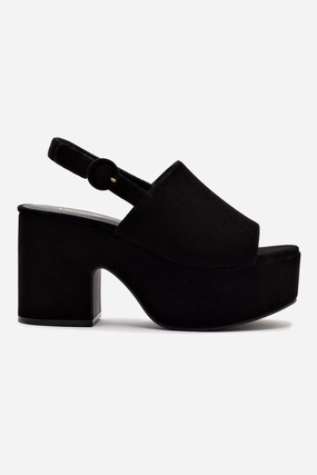 Seasonal Footwear Miso Platform Sandal In Black Suede