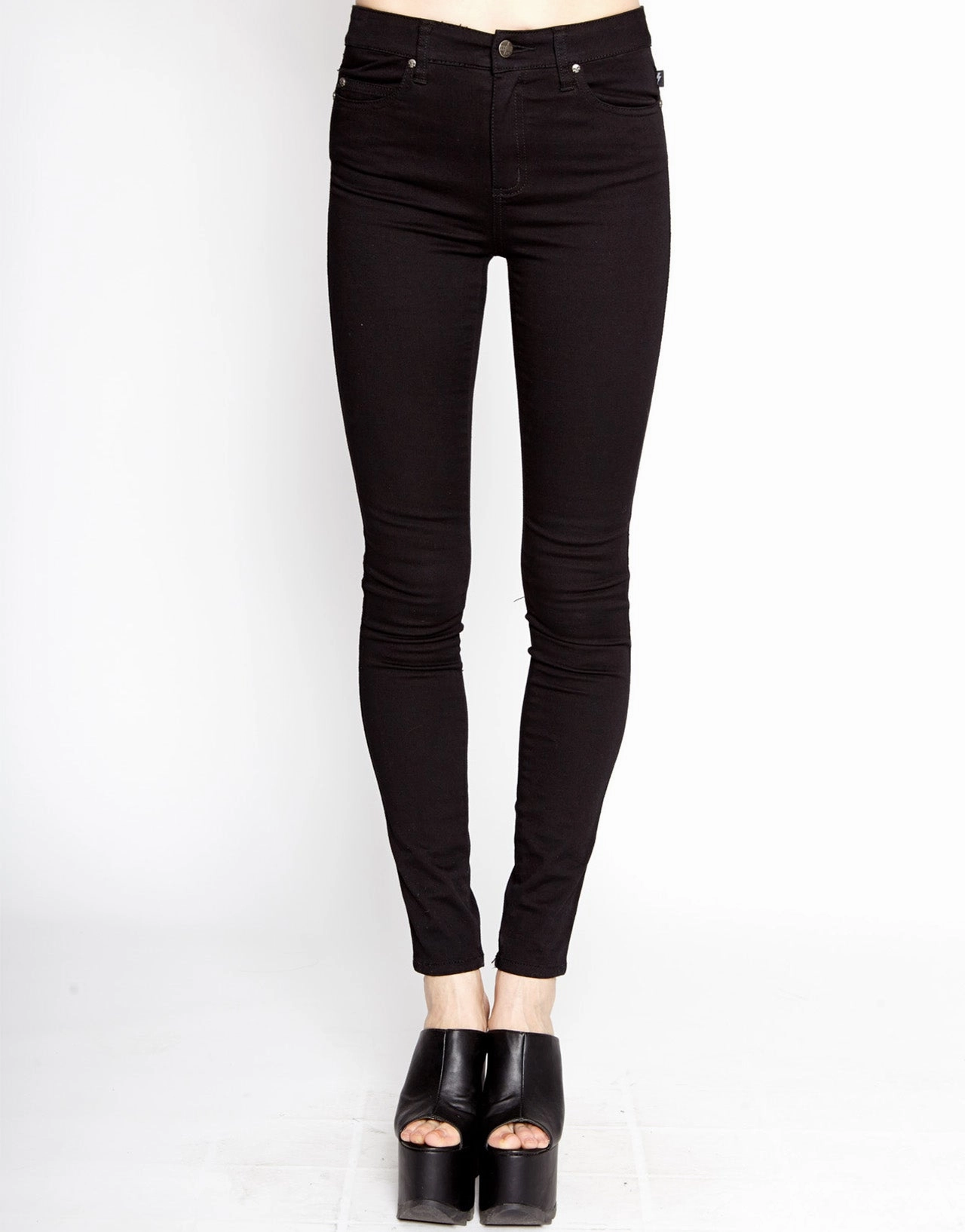 Plain Comfort High Waisted T Back Jeans