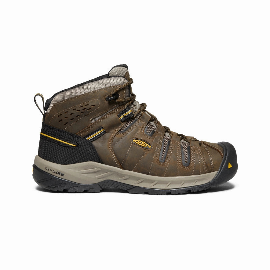 Men's Flint II Boot (Steel Toe)  |  Cascade Brown/Golden Rod Long Last Stable Support Snowy Path