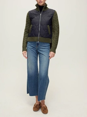 Compression Strap Adjustment Trail Function Patra Mixed Media Jacket Navy/Army Melange