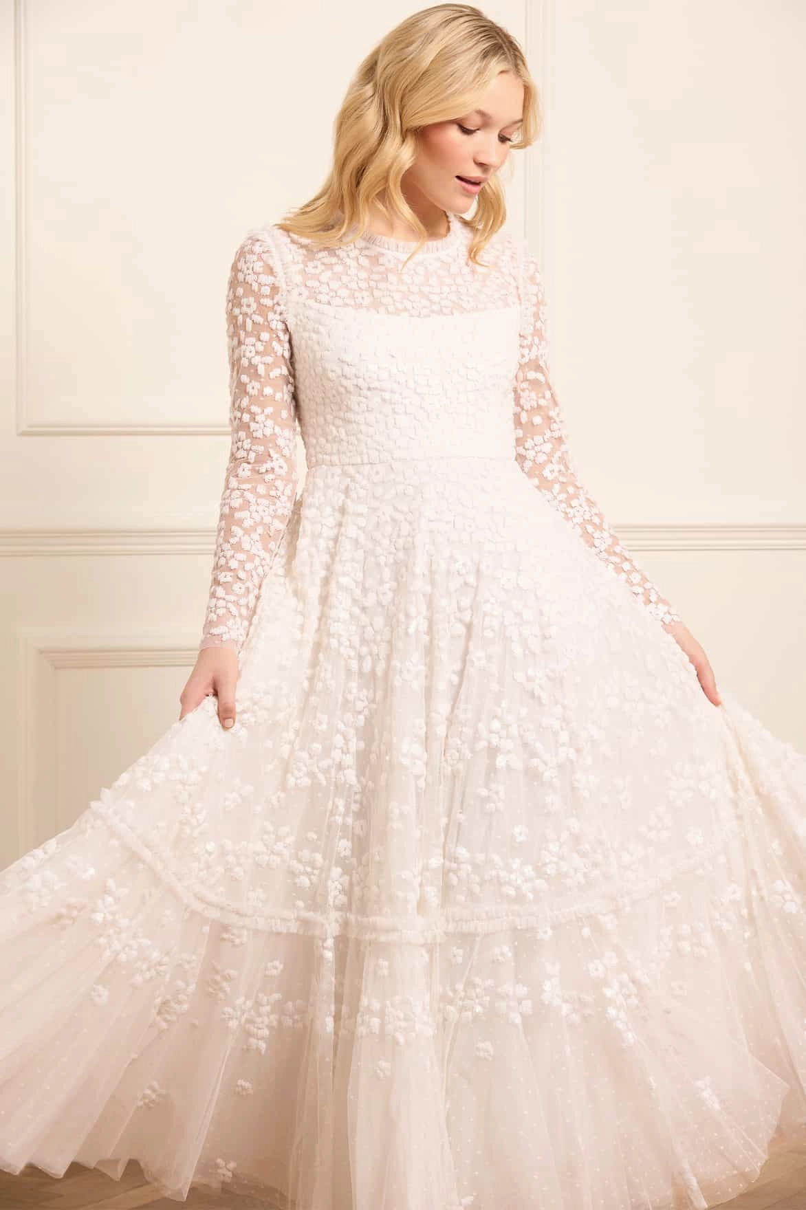 Maeva Ankle Gown Jewel Accent Adjustable-Straps