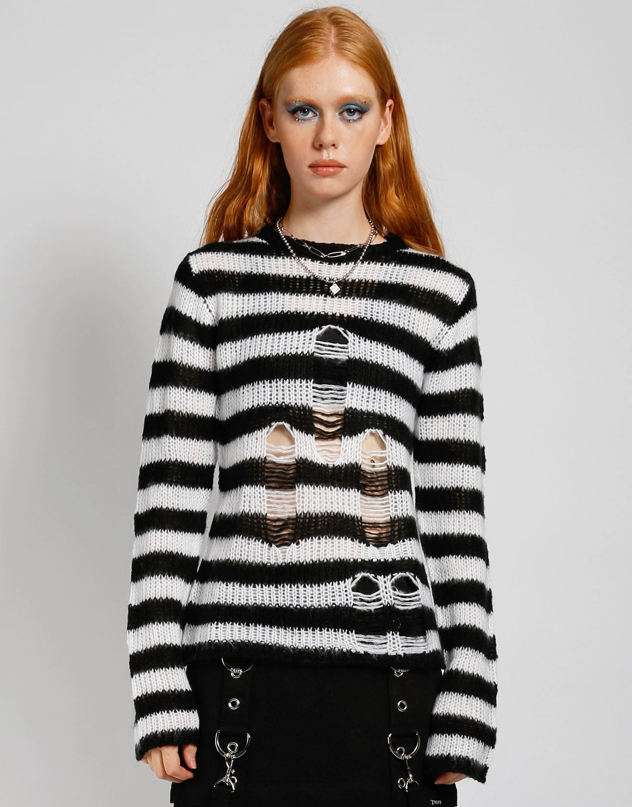 RAG STRIPE SWEATER WHITE HypoallergenicConstruction