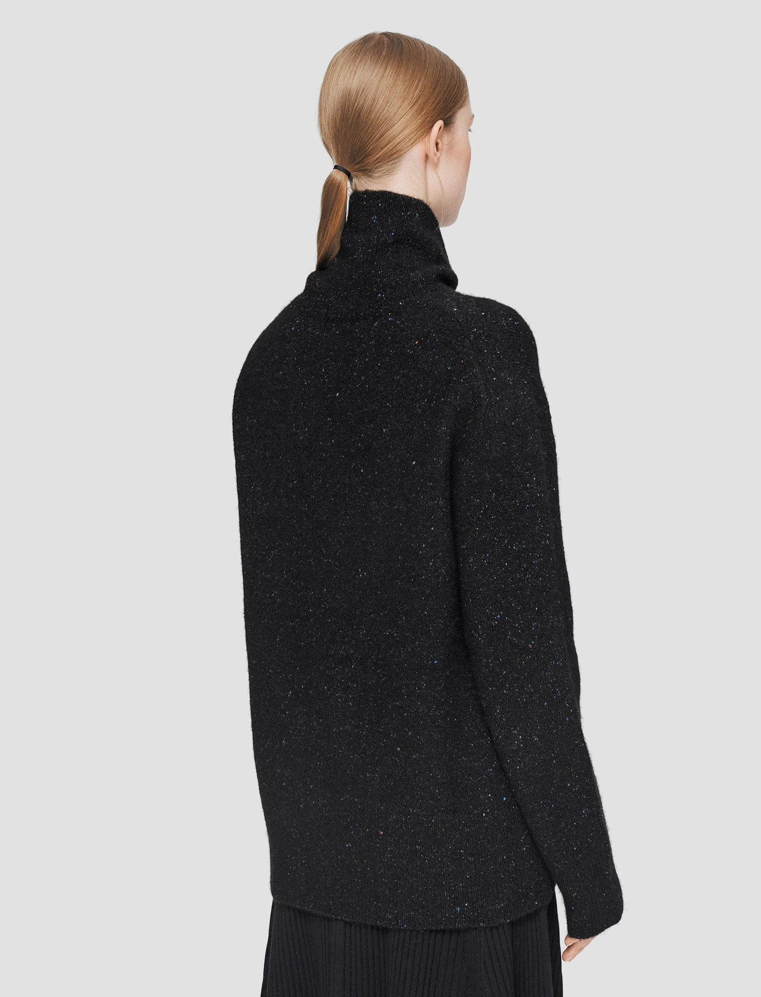 Alpaca Tweed Knit High Neck Jumper FineGauge Knit Lightweight texture