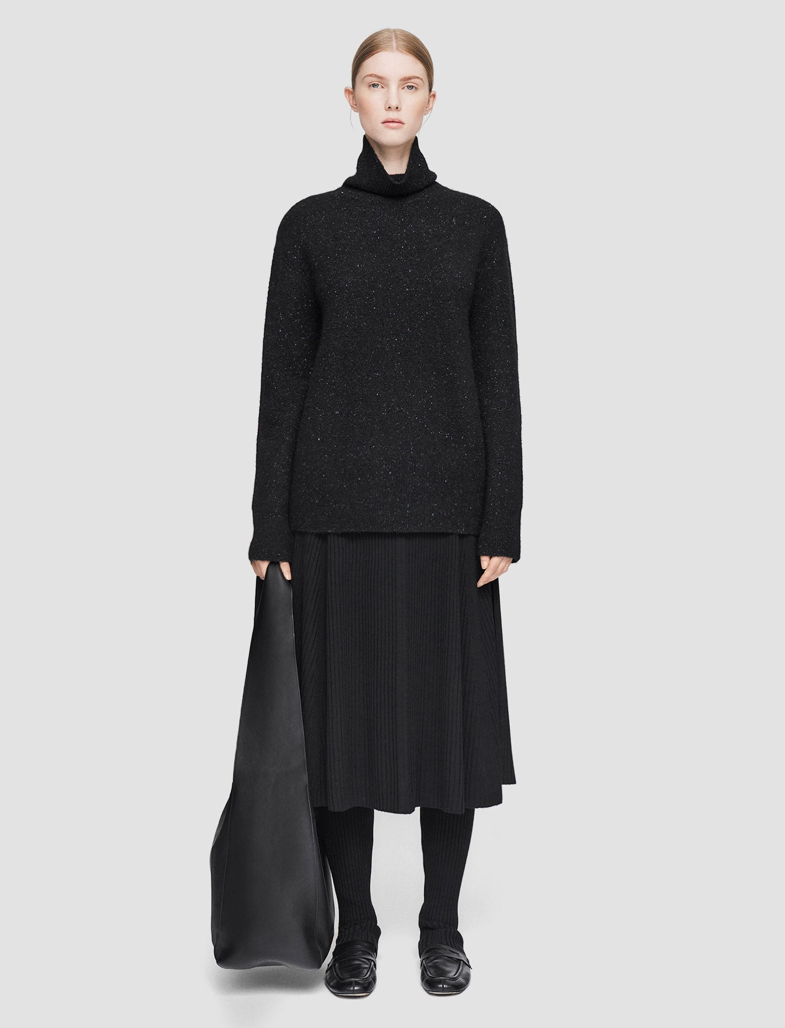 Alpaca Tweed Knit High Neck Jumper AntiPilling Technology