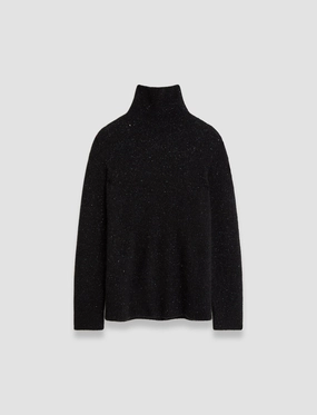 Layer Trend Alpaca Tweed Knit High Neck Jumper
