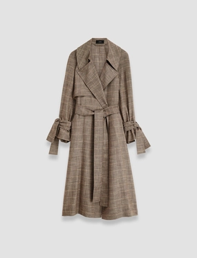 Ergonomic Armhole Cut Houndstooth Print Alsace Wool Bamboo Coat