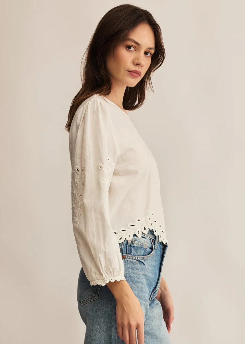 NonScratchSurface Flexible Waistband Adaptation Ambroise Top - White