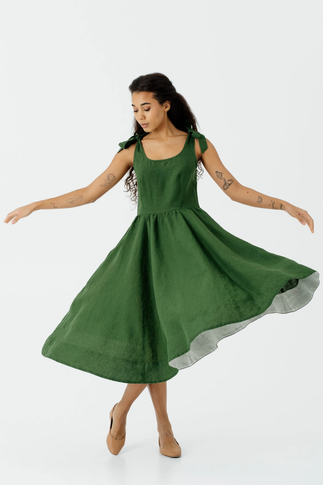 Soft Pleats Amelia Dress, Sleeveless