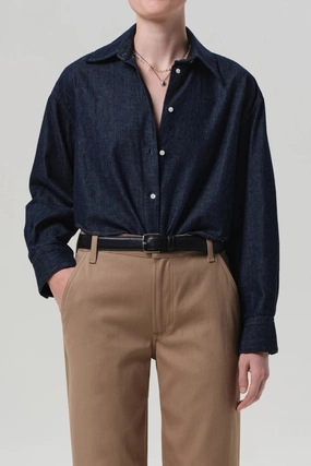 Durable Hem Stitching Ana Cropped Shirt