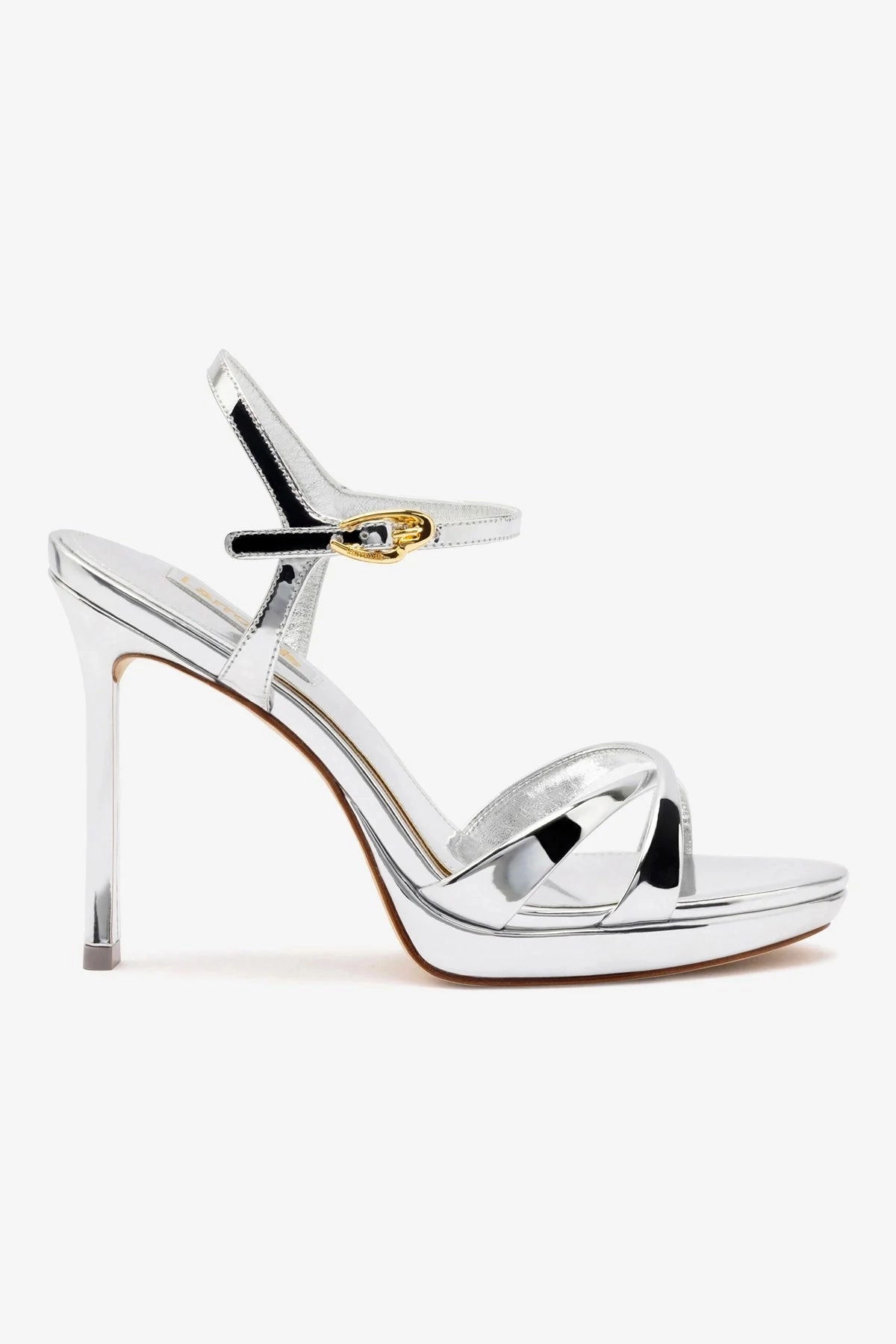 Toe Thong Street Casual Angelina Sandal In Silver Specchio