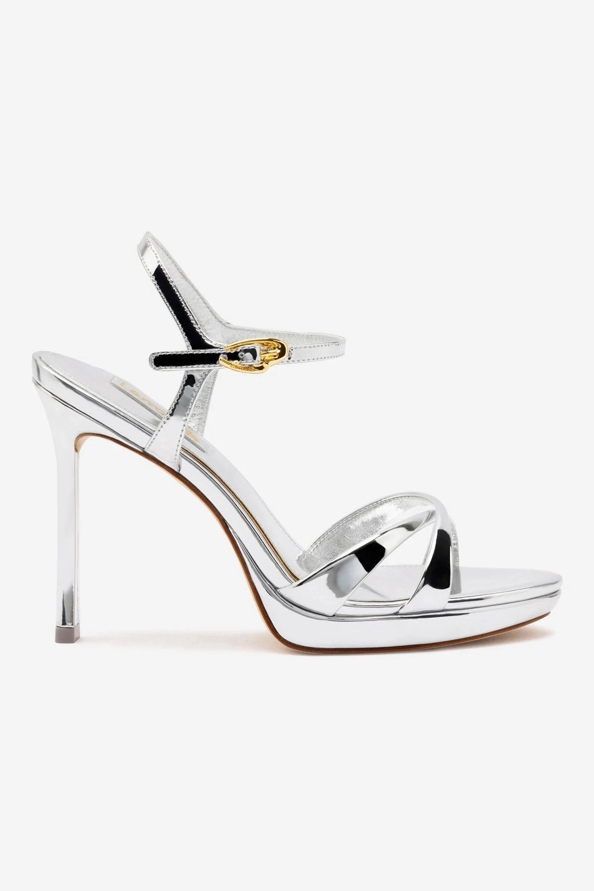 Enhanced Lateral Stability Unwind Walk Angelina Sandal In Silver Specchio