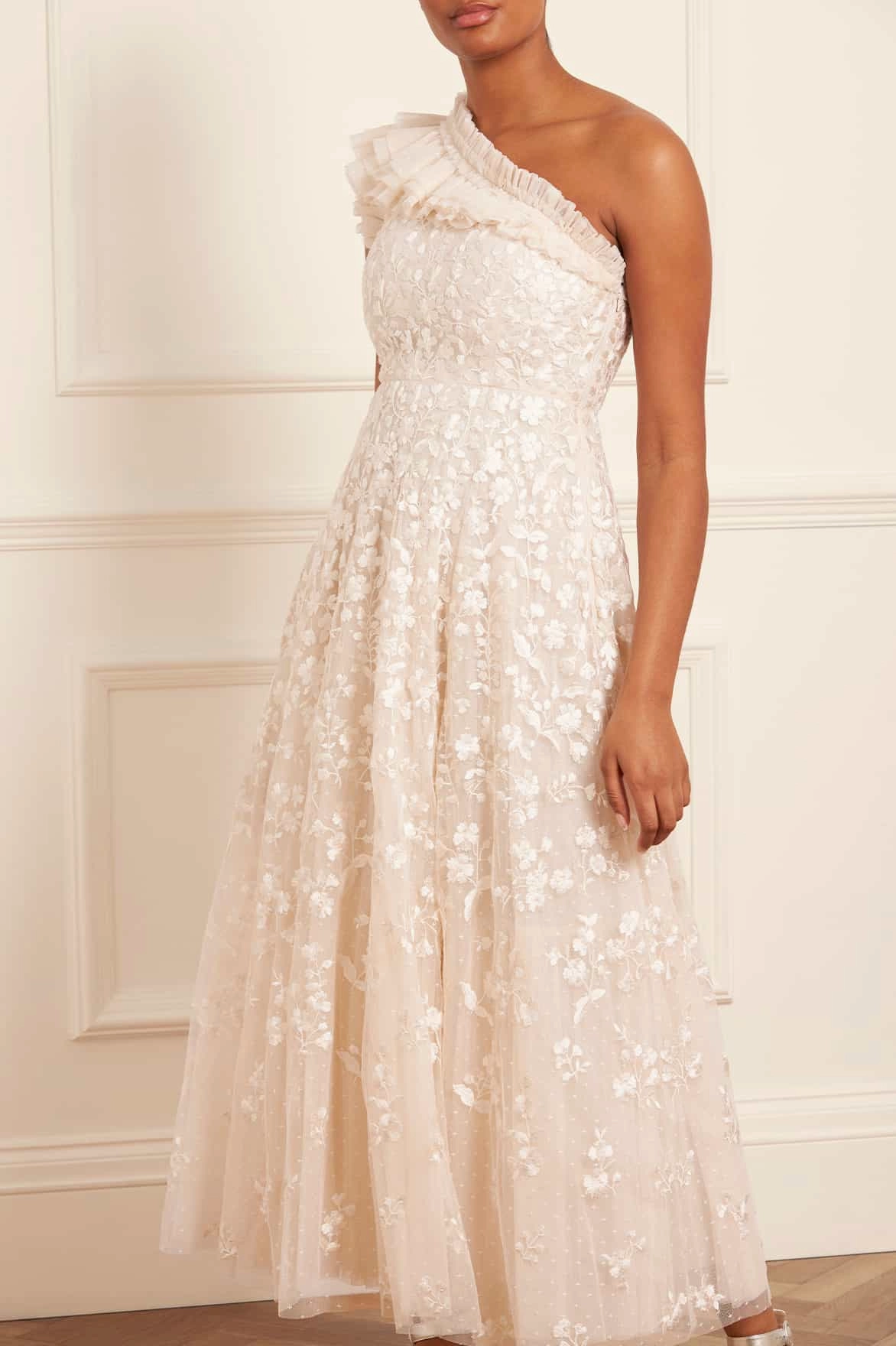 Posy Pirouette One-Shoulder Ankle Gown Relax Layers