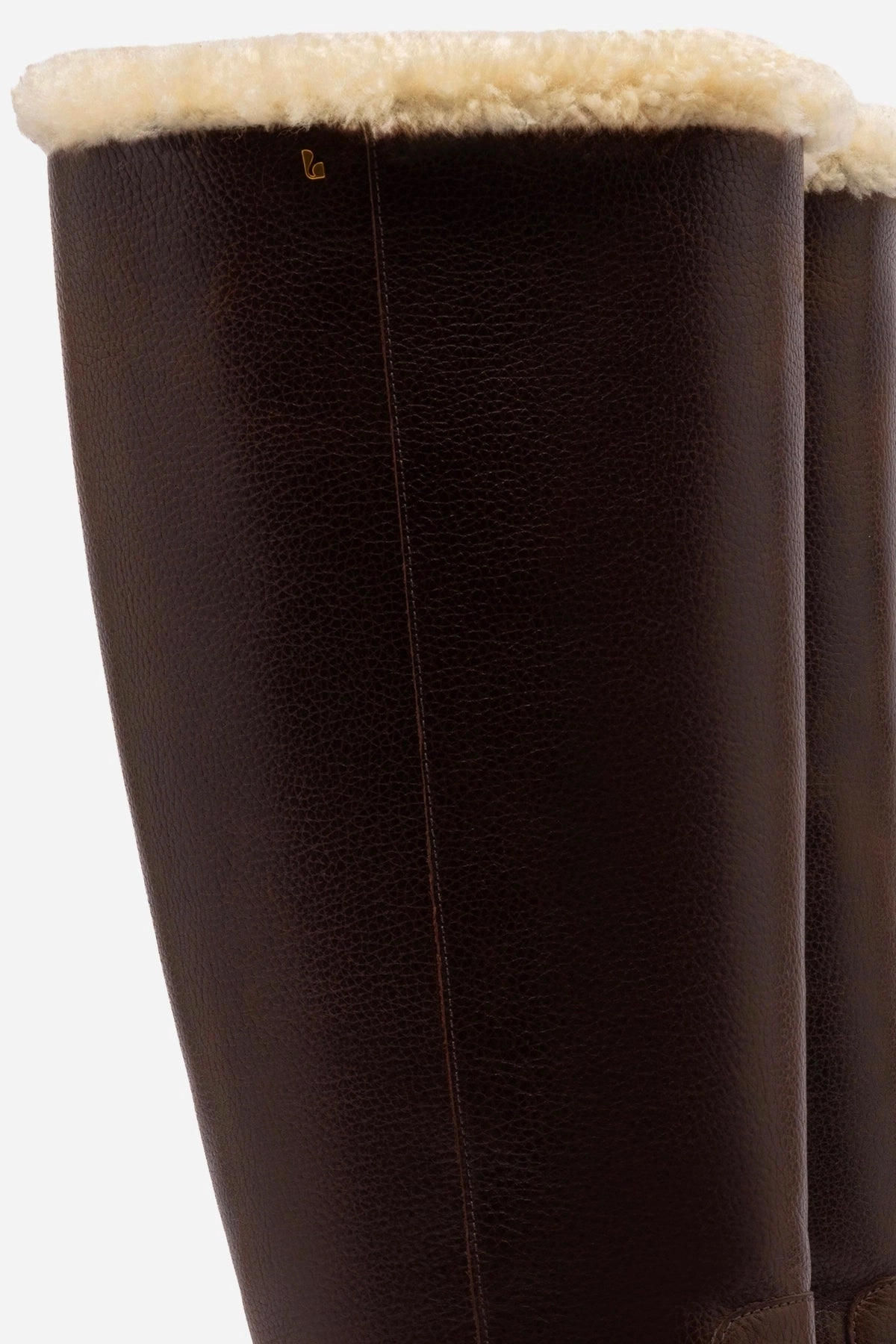 Anne Lugsole Boot In Brown Leather And Natural Shearling Neutral Tones Protective Design