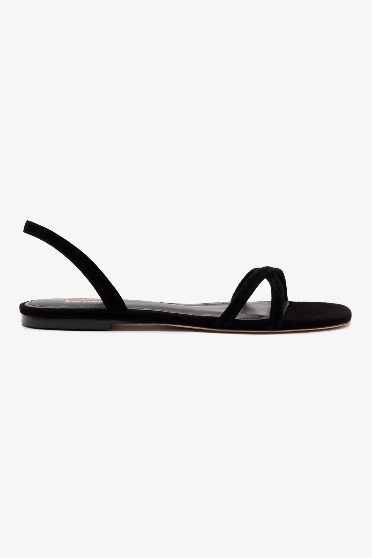 Moisture Wick Annie Flat In Black Suede