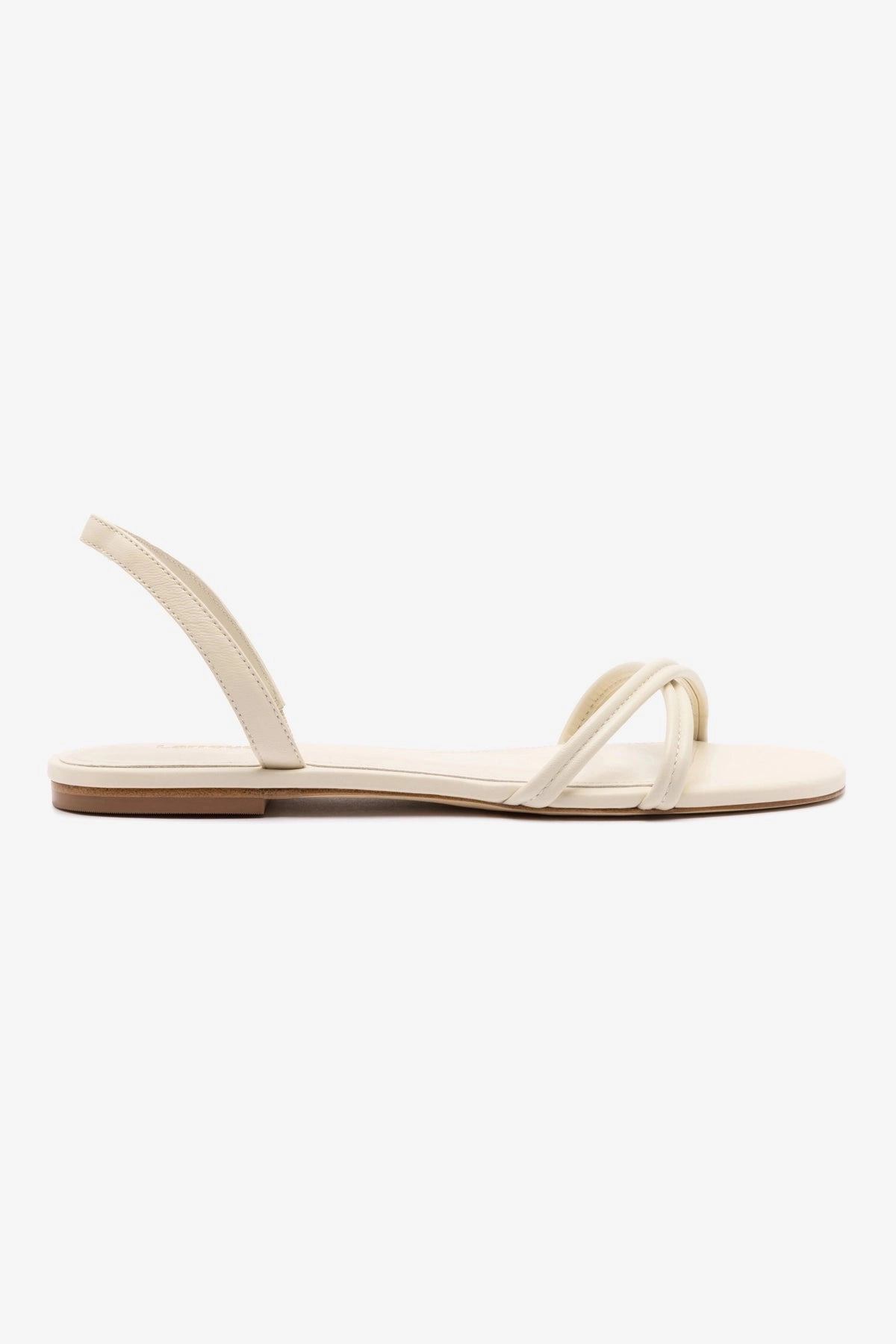Annie Flat In Ivory Leather Shopping Mood Cozy Walking Flats
