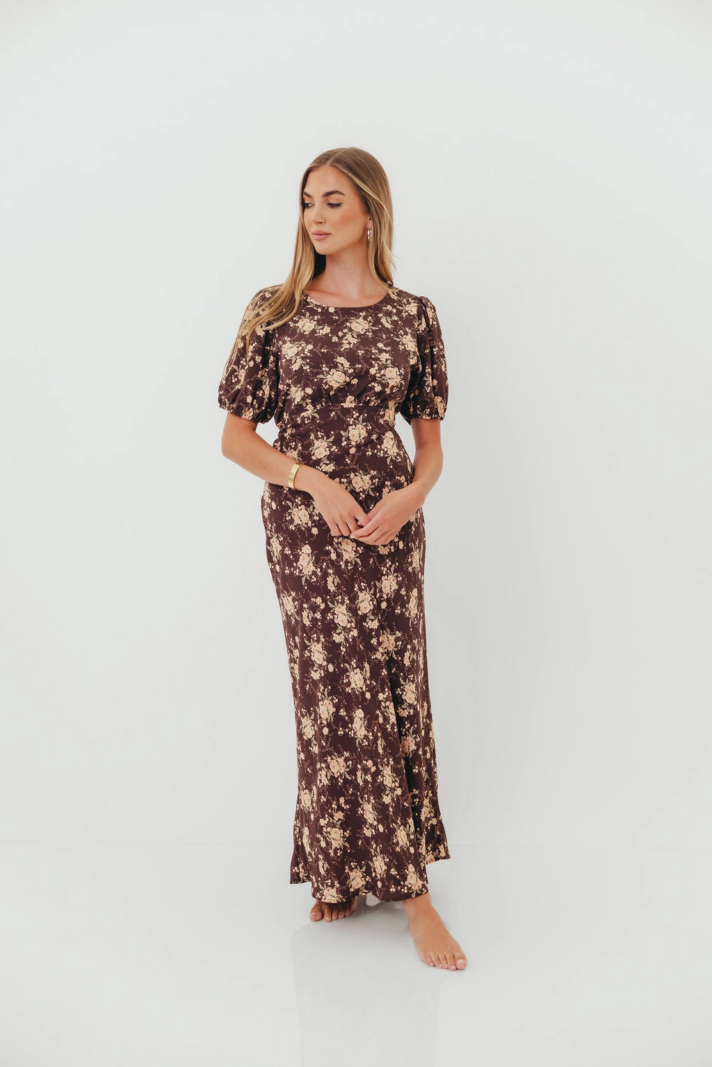 Annie Maxi Dress in Mocha Floral Essential Piece Smart and Stylish