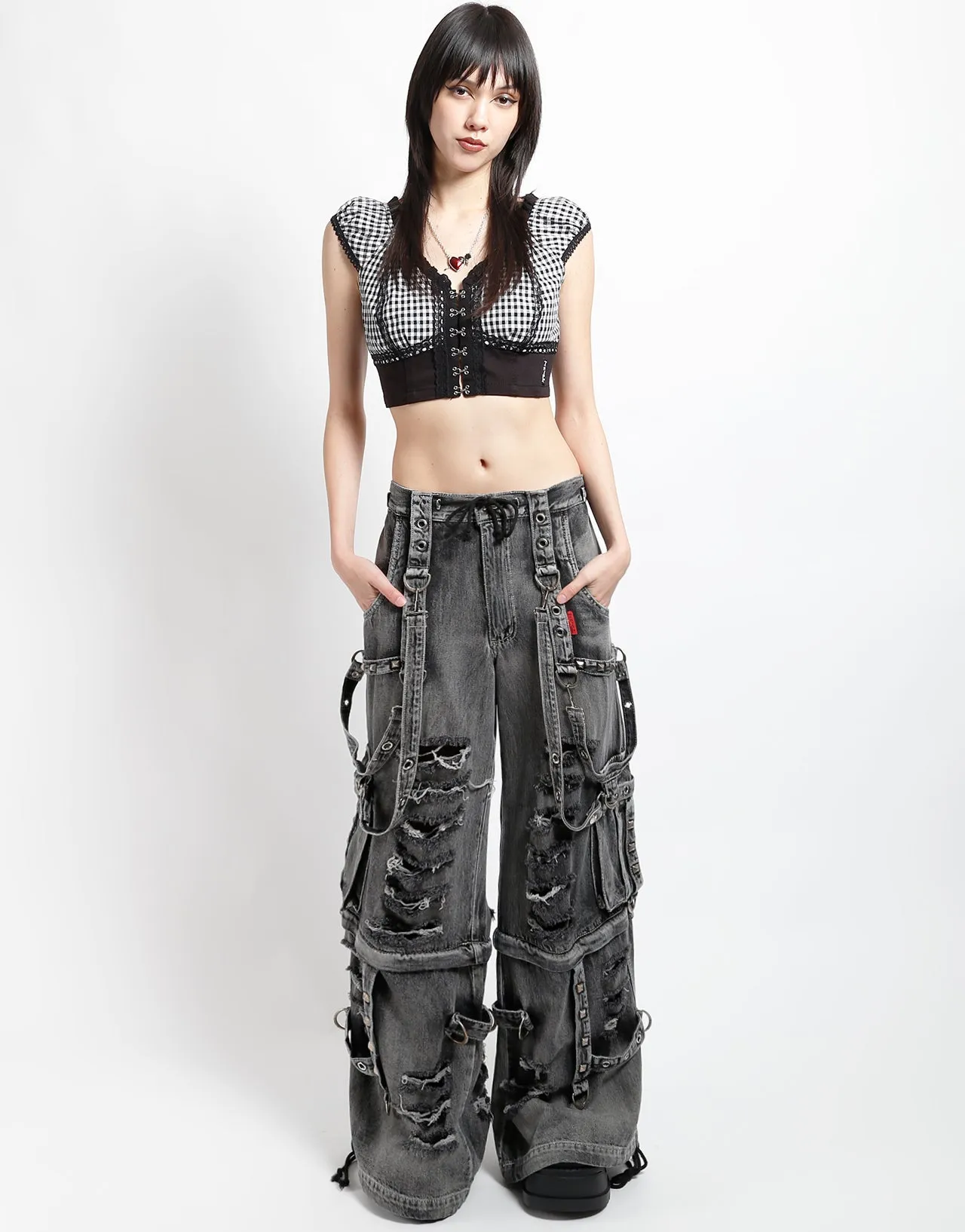 SHREDDER DENIM FULL FORCE PANT BLACK FOG WASH High Durability Thread