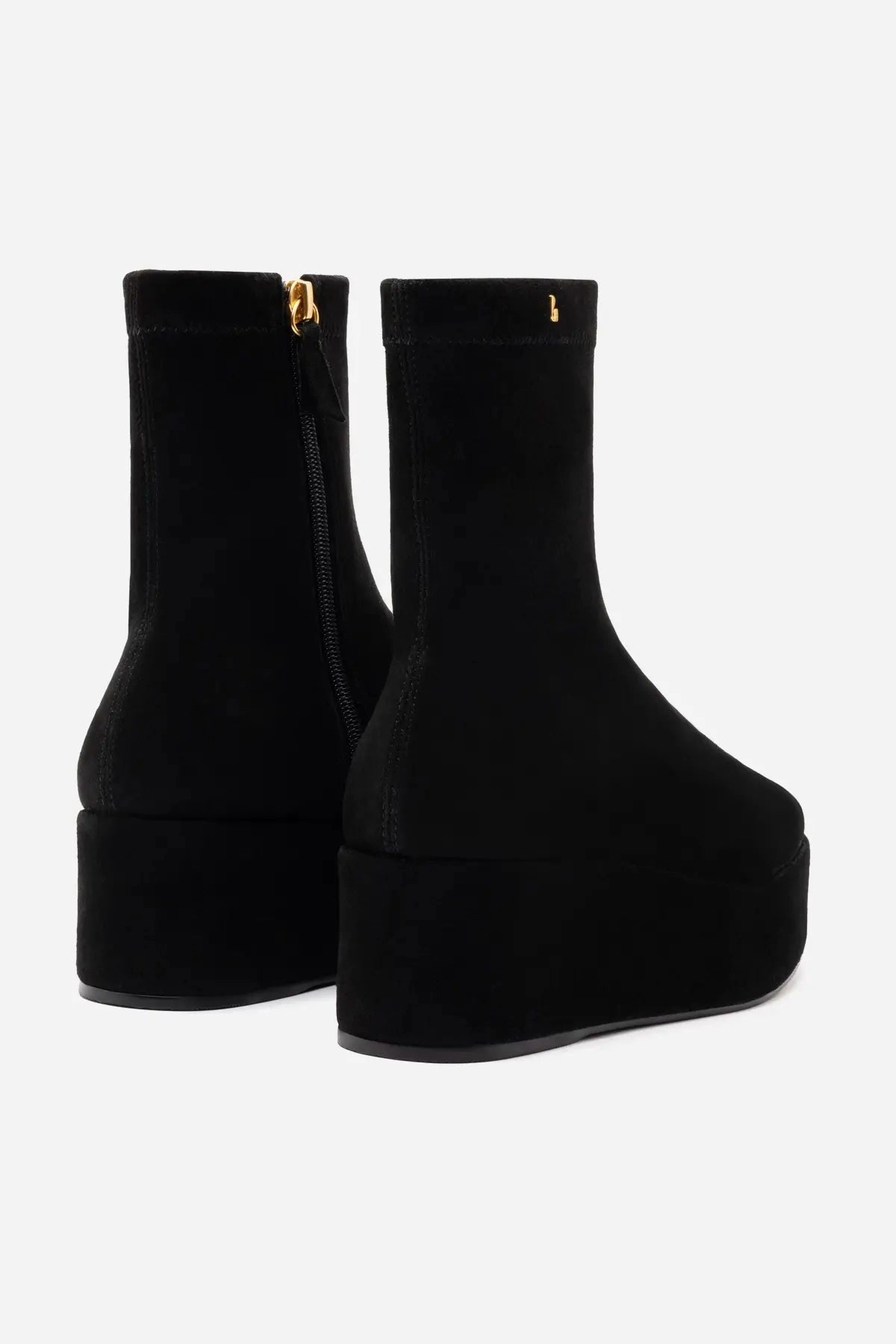 Shock Absorbing River Crossing Dani Flatform Boot In Black Suede