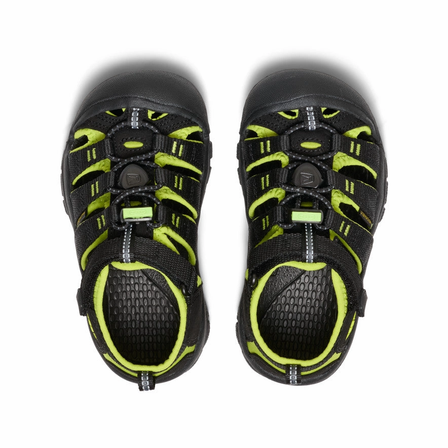 Little Kids' Newport H2  |  Black/Lime Green rubber Chain Touch