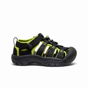 Flexible Summer Sandals Little Kids' Newport H2  |  Black/Lime Green