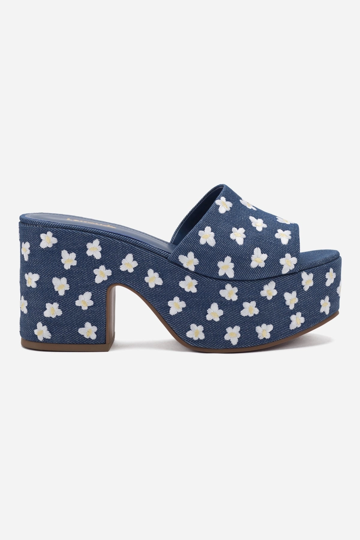 Miso Platform Sandal In Blue Denim Ankle Soft