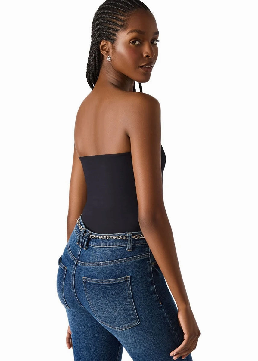 Breathable Mesh Insert Layered Hem Detailing Aria Top - Black Multi